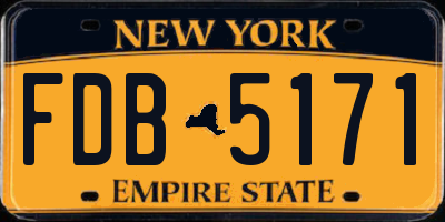 NY license plate FDB5171