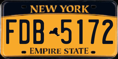 NY license plate FDB5172