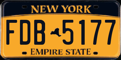 NY license plate FDB5177
