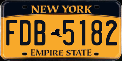 NY license plate FDB5182