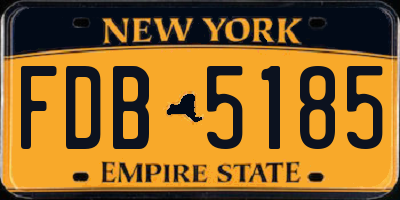 NY license plate FDB5185