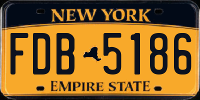 NY license plate FDB5186