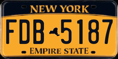 NY license plate FDB5187