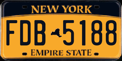 NY license plate FDB5188