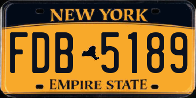 NY license plate FDB5189