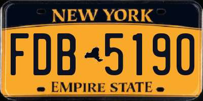 NY license plate FDB5190