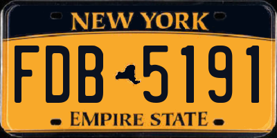 NY license plate FDB5191