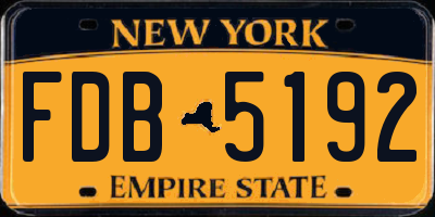 NY license plate FDB5192
