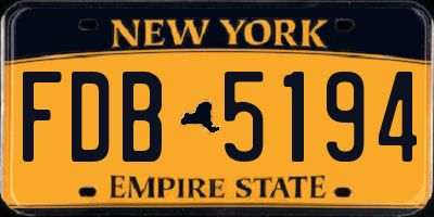 NY license plate FDB5194