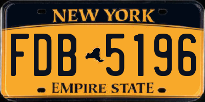 NY license plate FDB5196