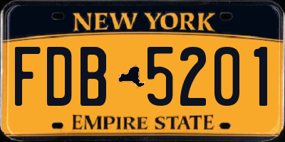 NY license plate FDB5201