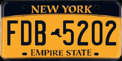 NY license plate FDB5202