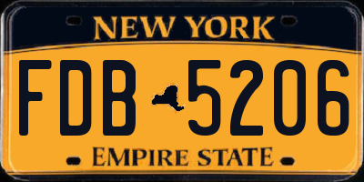 NY license plate FDB5206