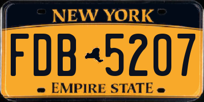 NY license plate FDB5207