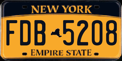 NY license plate FDB5208