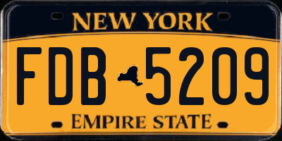 NY license plate FDB5209