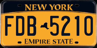 NY license plate FDB5210