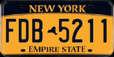 NY license plate FDB5211