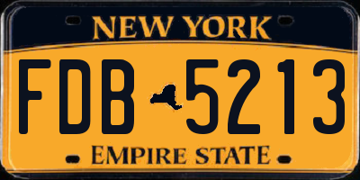 NY license plate FDB5213