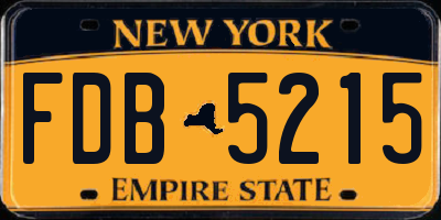 NY license plate FDB5215