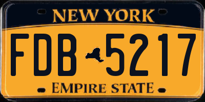 NY license plate FDB5217