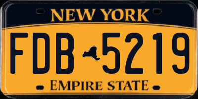 NY license plate FDB5219