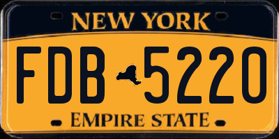 NY license plate FDB5220