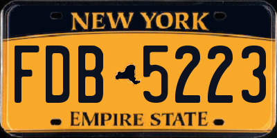 NY license plate FDB5223