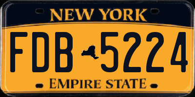 NY license plate FDB5224