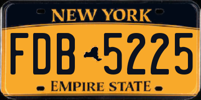 NY license plate FDB5225