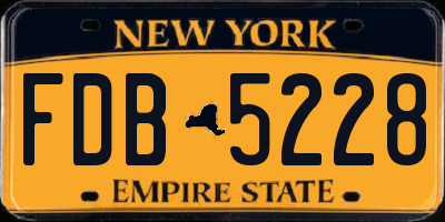 NY license plate FDB5228