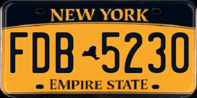 NY license plate FDB5230