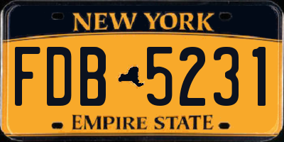 NY license plate FDB5231