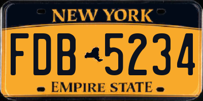 NY license plate FDB5234