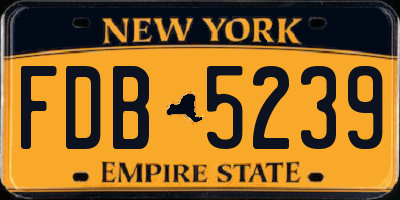 NY license plate FDB5239