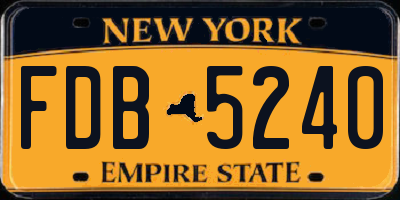 NY license plate FDB5240