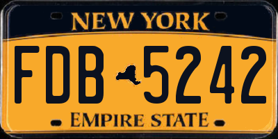 NY license plate FDB5242