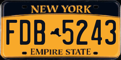 NY license plate FDB5243