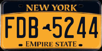 NY license plate FDB5244
