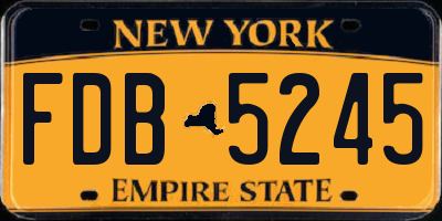 NY license plate FDB5245
