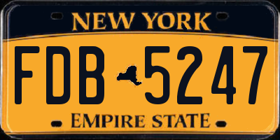 NY license plate FDB5247