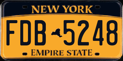 NY license plate FDB5248