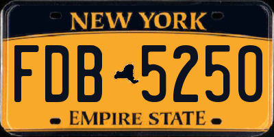 NY license plate FDB5250