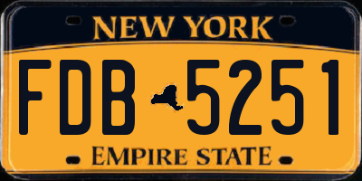 NY license plate FDB5251