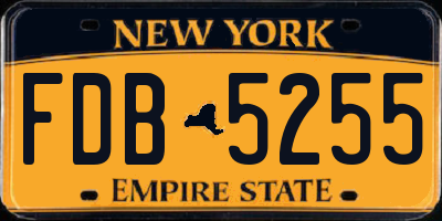NY license plate FDB5255