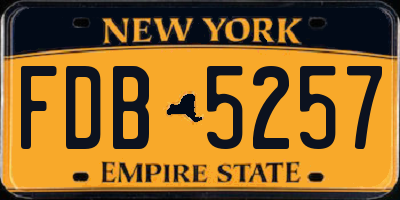 NY license plate FDB5257