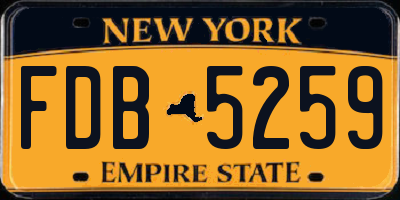 NY license plate FDB5259
