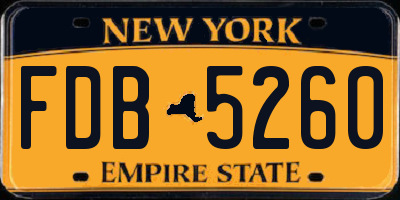 NY license plate FDB5260