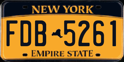 NY license plate FDB5261