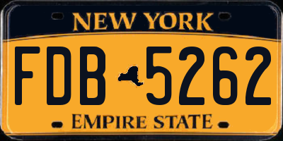 NY license plate FDB5262